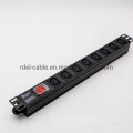 Industrial 8 Outlet IEC PDU with Circuit Breaker Strip